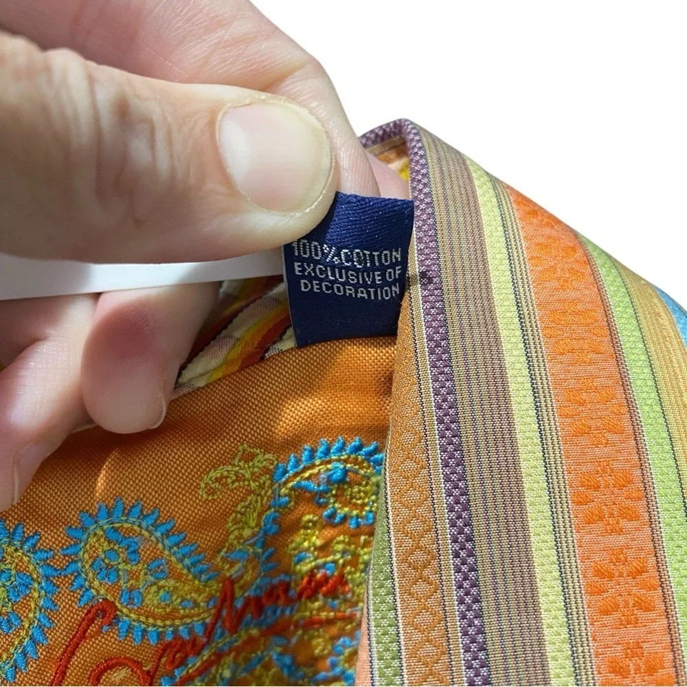 ROBERT GRAHAM Mens 100% Cotton flip cuff Orange Button floral stripe Shirt sz M - Picture 8 of 9